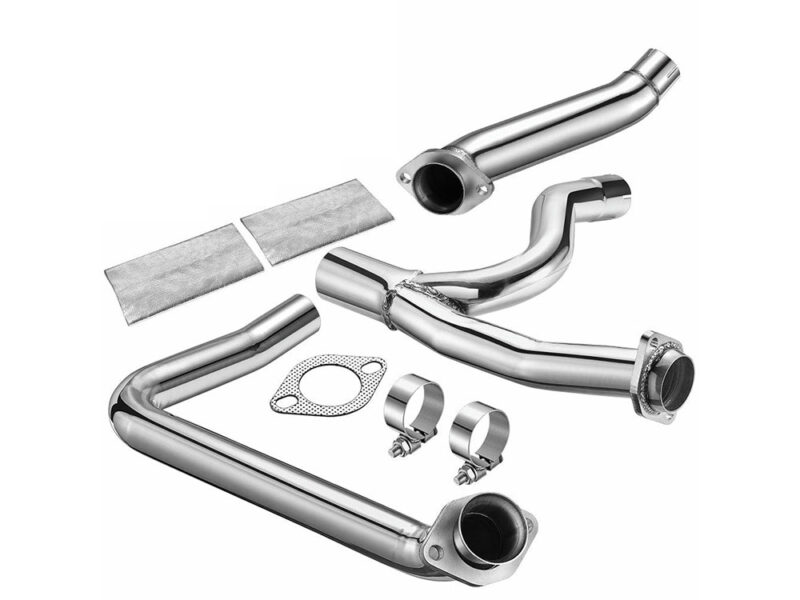 Dual 2" Into Single 2.5" Downpipe Y-Pipe for 2012-2018 Jeep Wrangler JK 3.6L V6